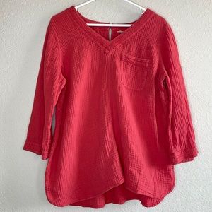 Soft surroundings pink top size large